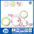Las rosas vivas diseñan el uso diario del hogar la vajilla de cerámica 20pcs / 30pcs con el sistema de té y las tazas